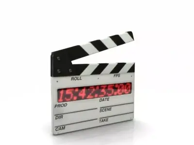 Clapperboard white 3D model