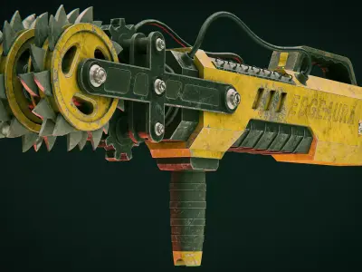 Construction cutter machine Low-poly 3D model