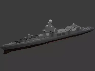 Chinese Fictional Modern Aegis Battleship Zhenyuan 3D model