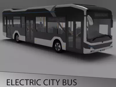 European electric City Bus - License free 3D model