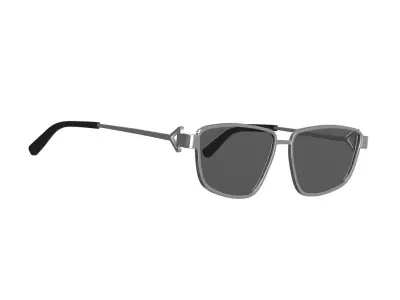 Silver Metal Sunglasses 3D model