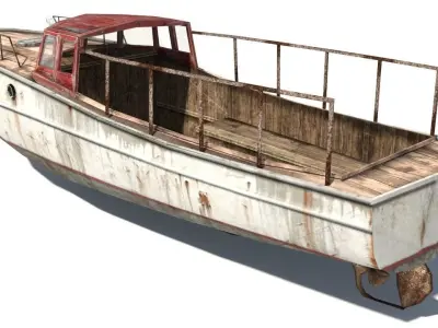Rusty boat 2 Low-poly 3D model