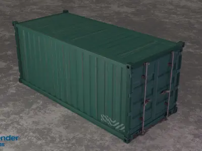 Green container 1 3D model