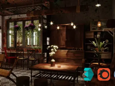 interior design of the coffee 3D model