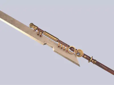 Steampunk blade Low-poly 3D model get