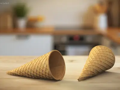 Types of Ice Cream Cones 3D model