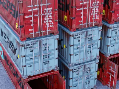 Realistic Cargo Shipping Container 3D Model  Low-poly 3D model