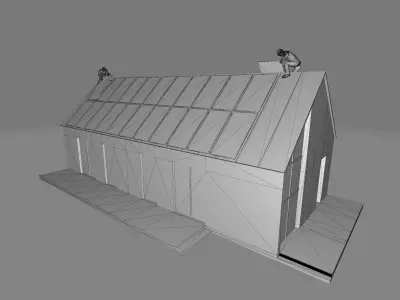 panel solar installation 3D model