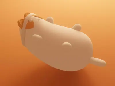 Disco Disco Kurama Cat Low-poly 3D model