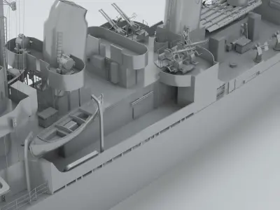 USS Kidd Destroyer DD-661 3D model