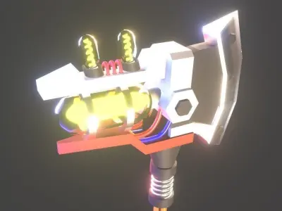 Simple stylized Battle Axe Low-poly 3D model