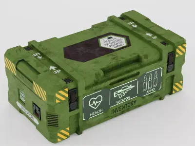 Sci-Fi Storage Crate Low-poly 3D model purchase