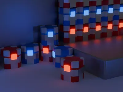 low-poly sci-fi crate Low-poly 3D model