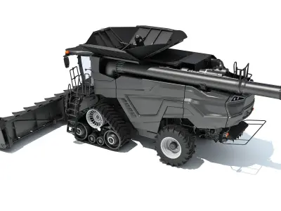 Black Combine Harvester V2  3D model