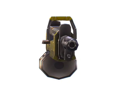 LowPoly Sci-Fi Assault Heavy Machine Gun Low-poly 3D model get