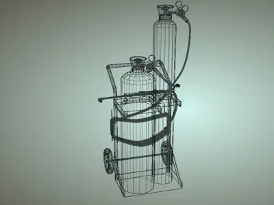 Cutting Torch Set Low-poly 3D model