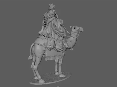 Melchior on Camel High-Detail Nativity King  3D print model