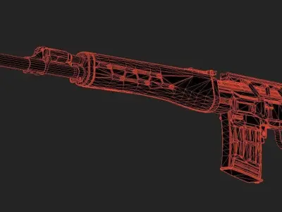 SVD Dragunov Game-Ready model Low-poly 3D model