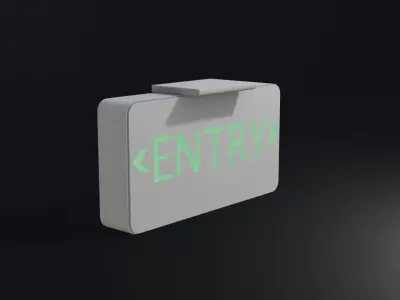 Entry Sign Board Low-poly 3D model