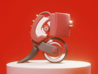 gun bot Low-poly 3D model