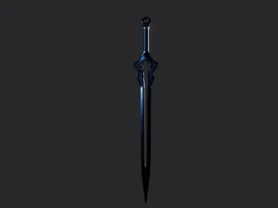 Black Fantasy Sword Free low-poly 3D model