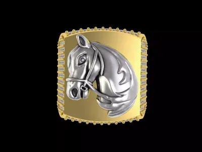 Horse Ring 3D print model 2