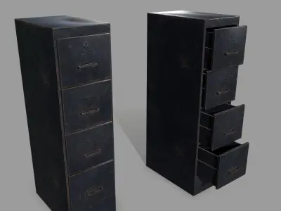 Cabinet metal with drawers Low-poly 3D model purchase
