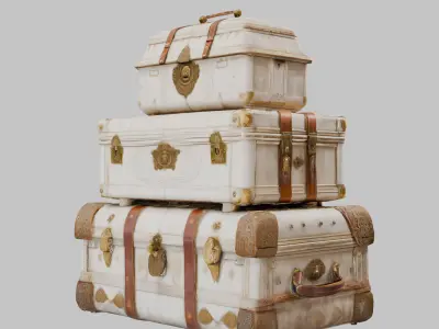 Travel Suitcase Stack Low-poly 3D model