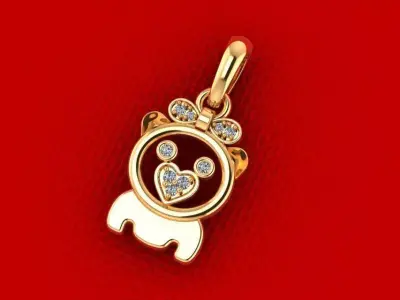 PPD-187-DIA Monkey Pendant 3D print model