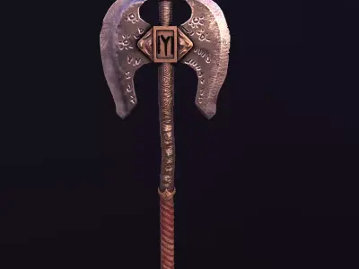 Stylize-Axe 2 sword Low-poly 3D model