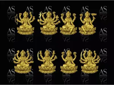 pack of ashta lakshmi premium stl files 3D print model