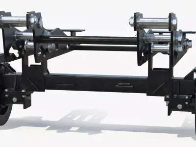 Fronted Hi-Rail Gear for Mid Duty Truck 3D model