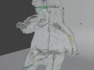 Marmot Rigged Blender Hair Simulation Free 3D model