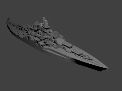 US Tennessee Class Battleship  3D print model