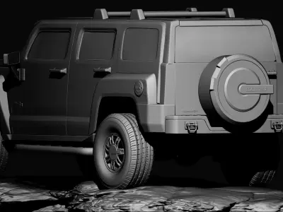Hummer 3d print model camera with lens 3D print model