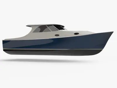 34 Foot Classic Downeast Boat  Hull Design 3D model