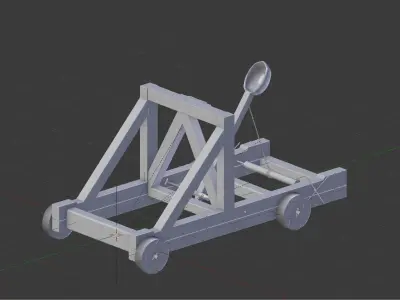 Game ready medieval catapult  Free low-poly 3D model