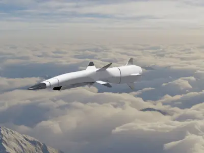 HYPERSONIC ROCKET Low-poly 3D model