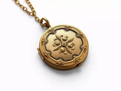 Antique Ornate Locket Pendant Low-poly 3D model