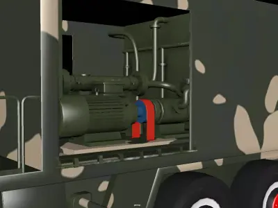 Military Camouflage Utility Support Truck 3D Model 3D model