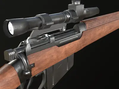 Lee-Enfield Rifle No4 3D model Low-poly 3D model