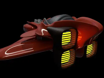 Spaceship Red bulldog 3D model