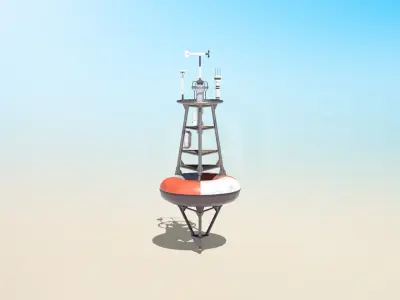 6 High-quality PBR Ocean Buoys  3D Model Pack