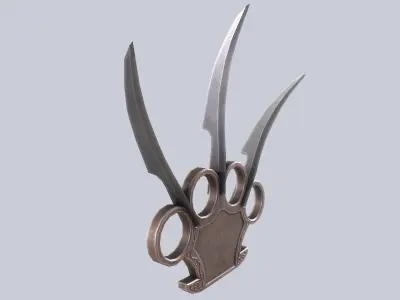 Bladed knuckle Low-poly 3D model