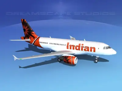 Airbus A319 Indian Airlines 3D model