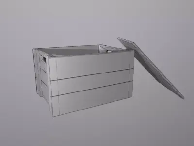 Antique Wood Crate Low-poly 3D model