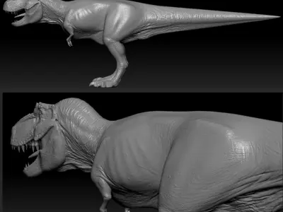 T-rex in Zbrush 3D model