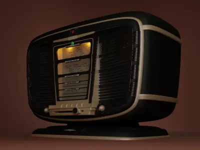 Old Soviet Retro Radiostation Zvezda-54 Free 3D model