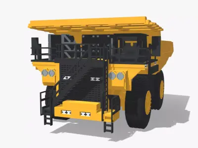Voxel Mining Dump Truck Low-poly 3D model