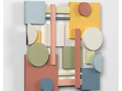 Wall Colored shapes Decoration - 45x45 - Collection - Part 2 3D model